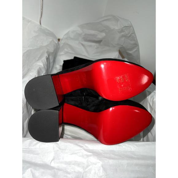 Christian Louboutin Movida Alta Botta 130 Black Suede Thigh High Heel Boot 36 - Picture 12 of 12